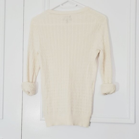 Tommy Hilfiger 100٪ Pima Cotton V Neck Cable Knit Pullover- Size M - Picture 11 of 15